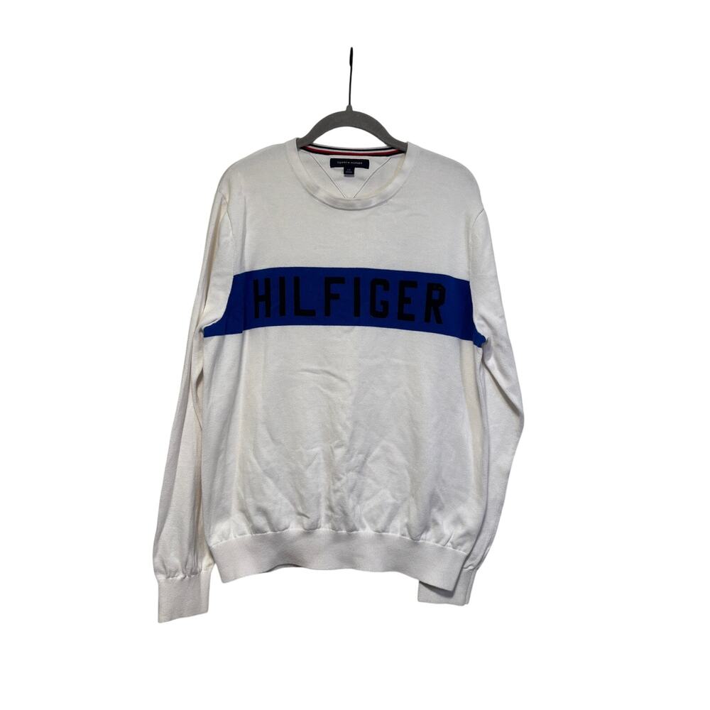 Tommy Hilfiger White Pullover Sweater L/G - Picture 2 of 8